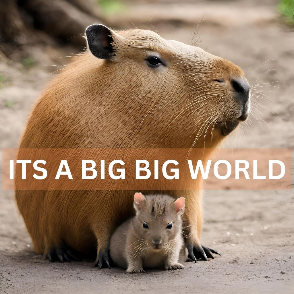 IMAGE of a capybara with baby