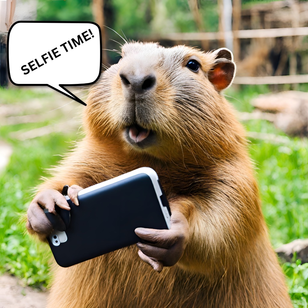 image of capybara taking a selfie
