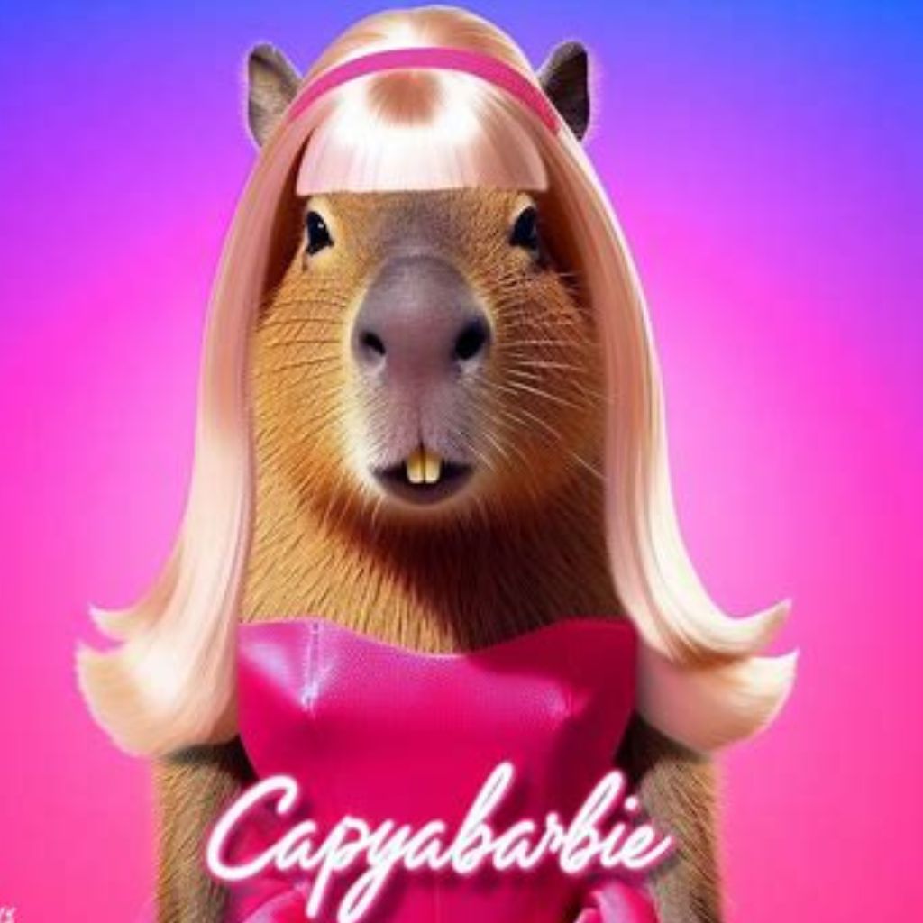 capybara dressed as barbie